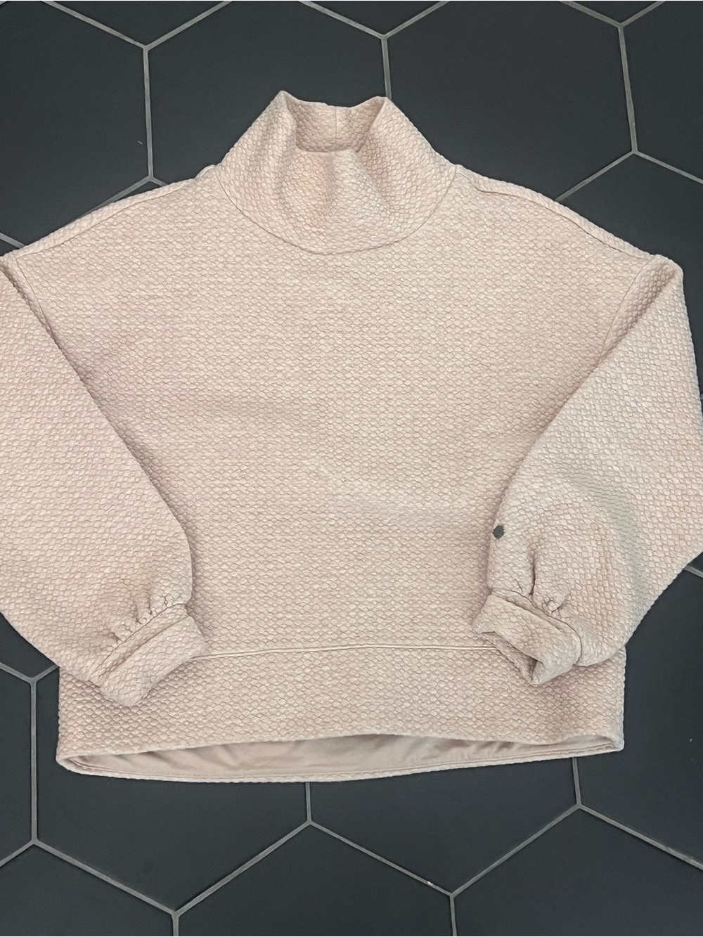 CALIA by Carrie Underwood Cream Textured Mock Neck Sweater